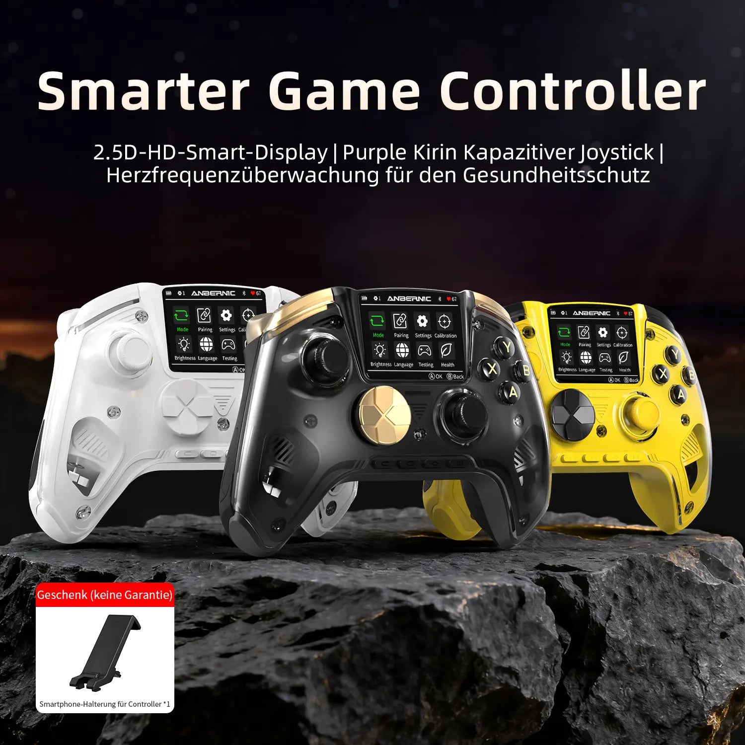ANBERNIC Smart Game Controller mit 2.5D HD-Bildschirm und Herzfrequenzmesser